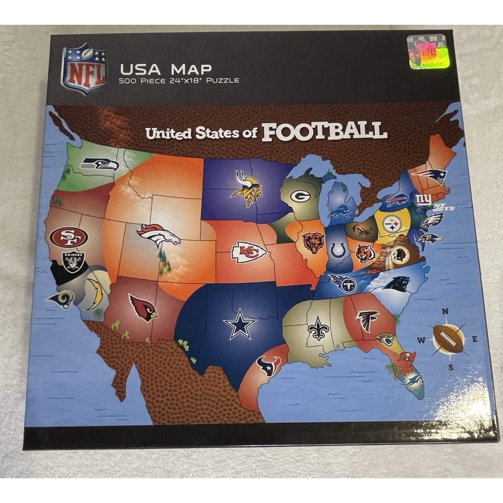 NFL United States Of Football Map Jigsaw Puzzle 500 Pieces